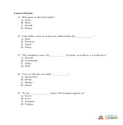 The Our Father- Quiz